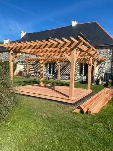 terrasse bois sur mesure Les Fougerêts-1